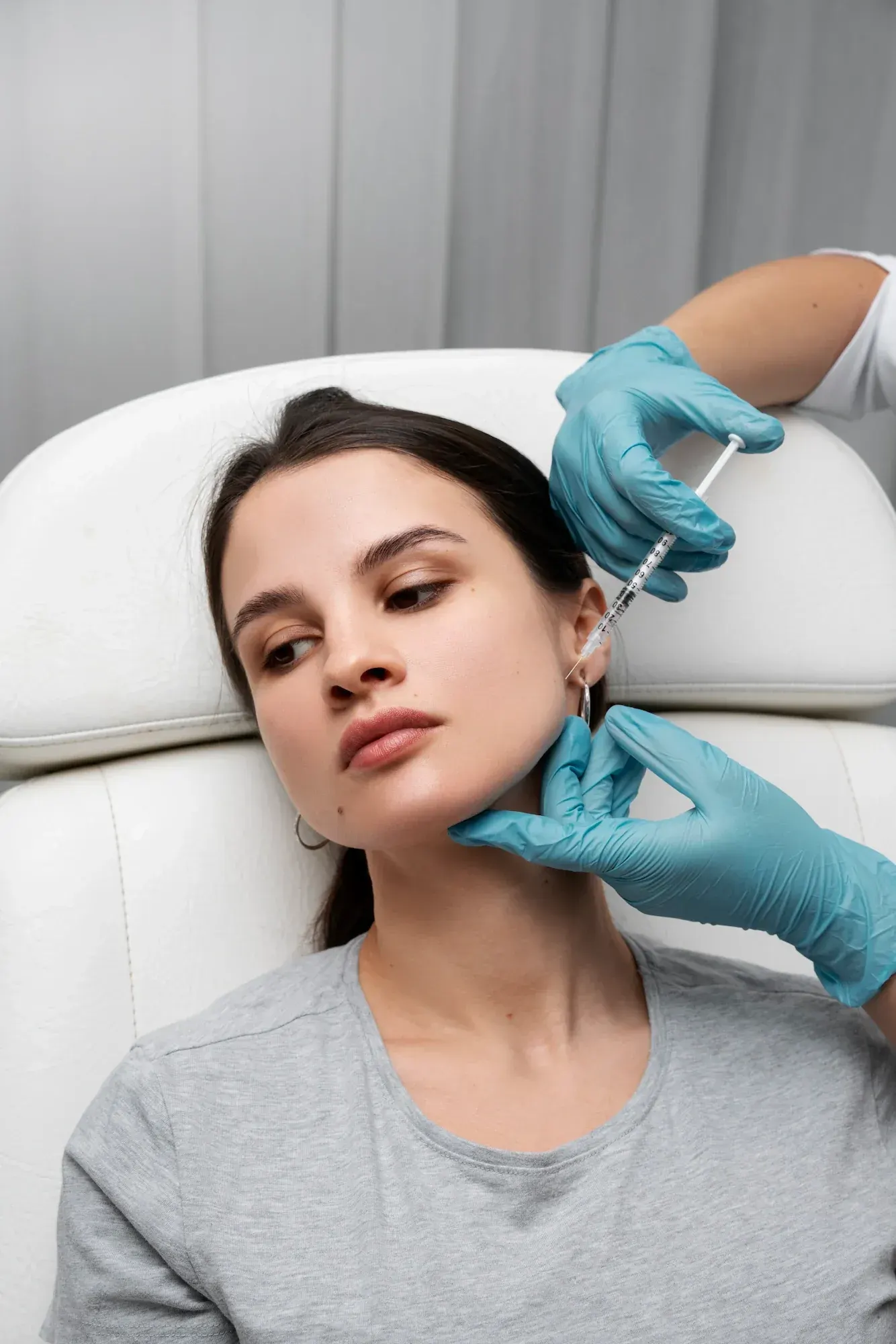 Close up of relaxed jaw and temple area after therapeutic Botox treatment