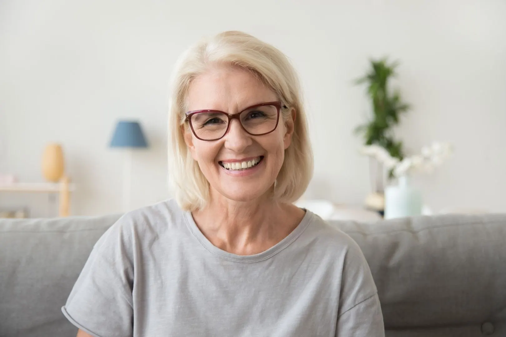 Confident patient ready for a routine oral cancer screening