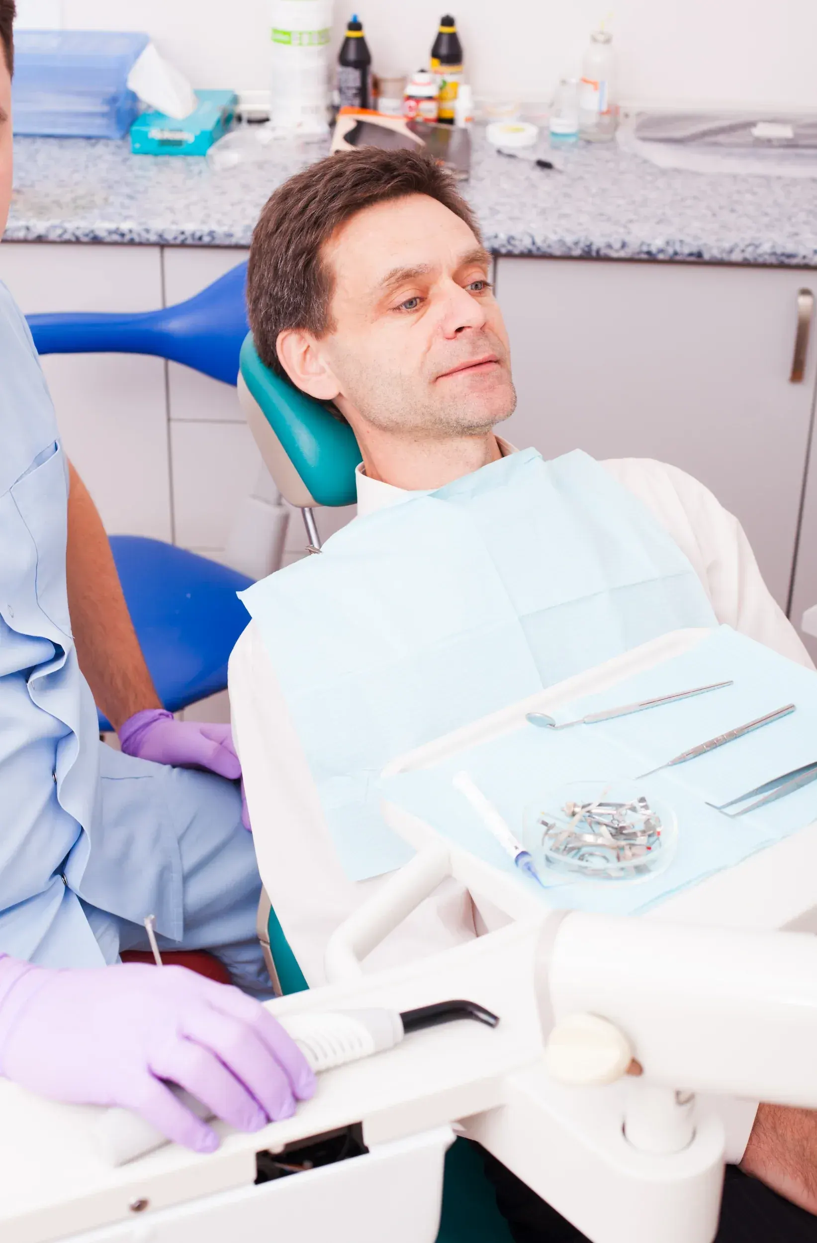 Confident patient ready for periodontal therapy