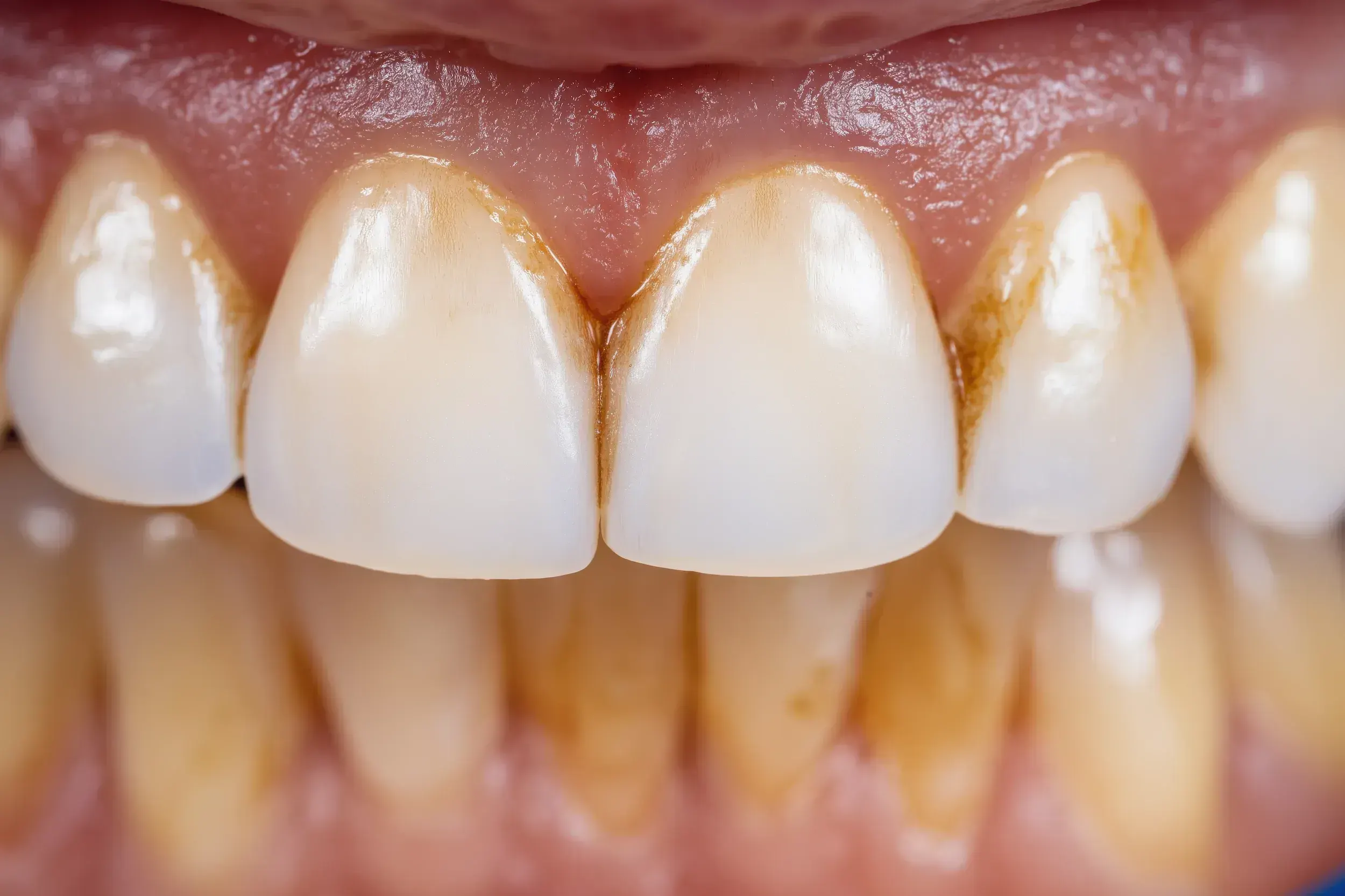Smiling patient holding a shade guide next to brightened teeth in Santa Rosa Beach, FL