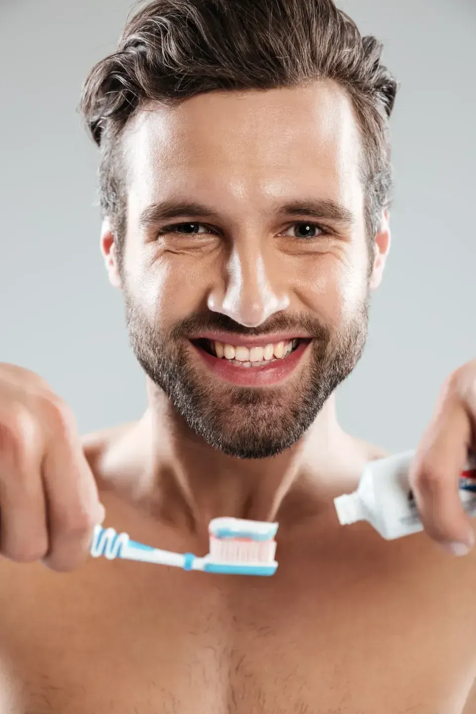 Close up of a clean, healthy smile after a dental cleaning
